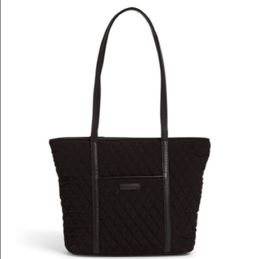 Vera Bradley Classic Black Small-Trimmed Vera Tote